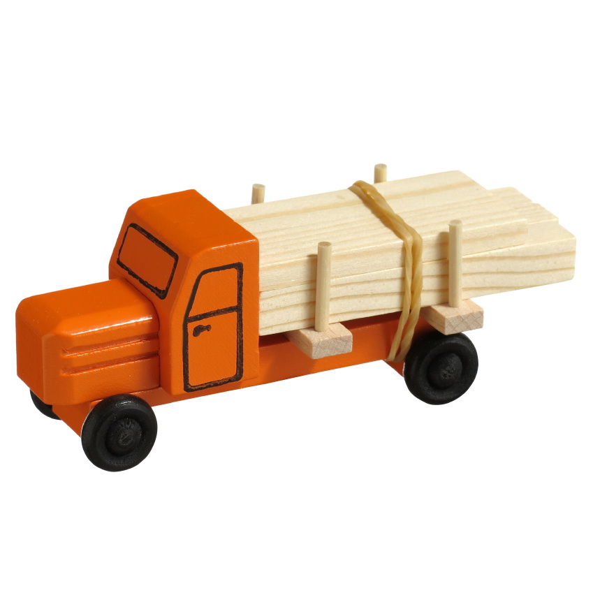 Miniatur LKW mit Haube, Schnittholz