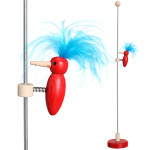 Klopfspecht rot, Feder blau